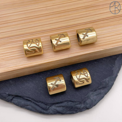 Бусина Стрелец сталь, цвет золото 9 мм