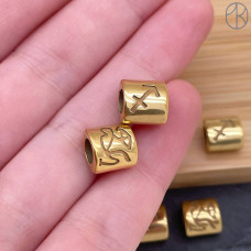 Бусина Стрелец сталь, цвет золото 9 мм