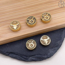 Бусина Телец сталь, цвет золото 10 мм