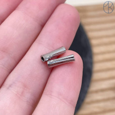 Бусина трубочка, цвет серебро 10х3 мм