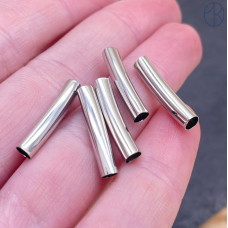 Бусина трубочка, цвет серебро 19х4 мм