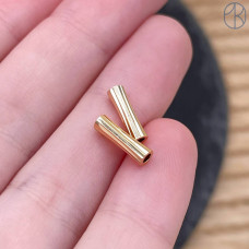 Бусина трубочка, цвет золото 10х3 мм