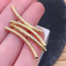 Бусина трубочка, цвет золото 35х2 мм 