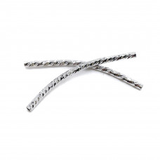 Бусина трубочка огранка, цвет серебро 30х2 мм