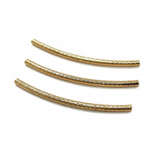 Бусина трубочка огранка, цвет золото 30х2 мм
