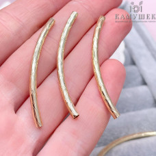 Бусина трубочка с рисунком, цвет золото 