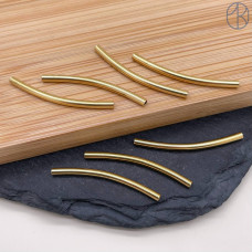 Бусина трубочка сталь 30х2 мм, цвет золото 18К 