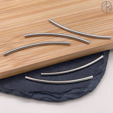 Бусина трубочка сталь 45х2 мм, цвет серебро