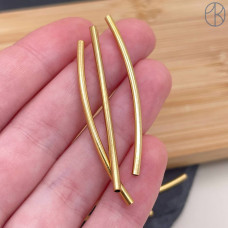 Бусина трубочка сталь 45х2 мм, цвет золото