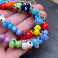 Бусина, уточка мини микс 12,5 мм