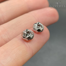 Бусина узел, цвет серебро 7 мм 