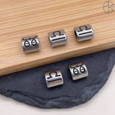 Бусина Весы сталь, цвет серебро 9 мм