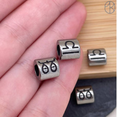 Бусина Весы сталь, цвет серебро 9 мм