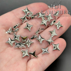 Бусина звезда, цвет серебро 7 мм 