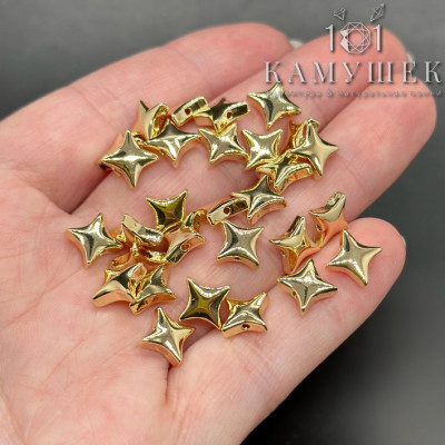 Бусина звезда, цвет золото 7 мм 