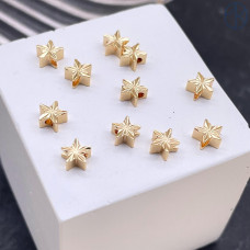 Бусина звезда резная, цвет золото 5 мм 
