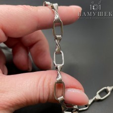 Цепь №105 цвет серебро 12*6 мм/13*3,5 мм