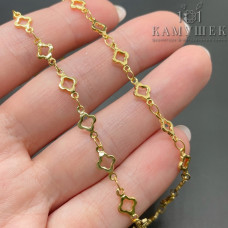 Цепь №112-1 цвет золото 14К, клевер 5,5 мм