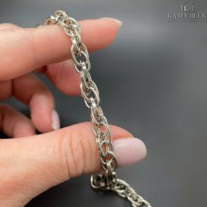 Цепь №121 цвет серебро 9*6,4 мм