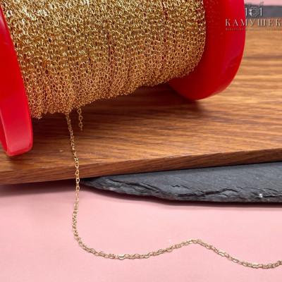 Цепь №127-1 цвет золото сердце 1,5х2 мм