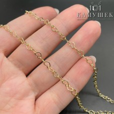 Цепь №128-1 цвет золото, сердце 5*4 мм