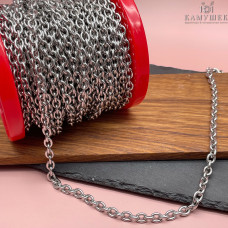 Цепь №154 цвет серебро 6 мм