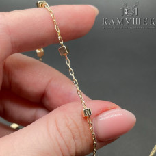 Цепь №156-1 цвет золото куб 2,5х1,3 мм