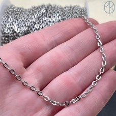 Цепь №172 цвет серебро 3*1,5 мм 