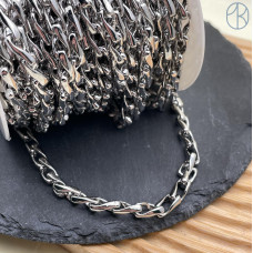 Цепь №179 цвет серебро 6*12 мм 