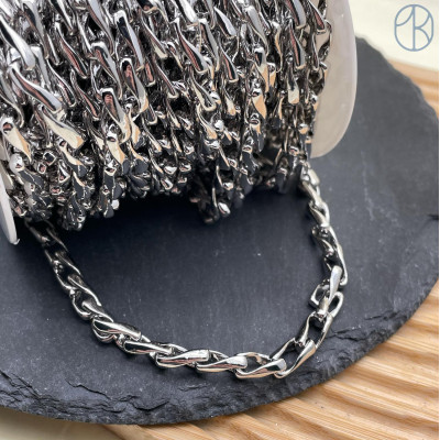 Цепь №179 цвет серебро 6*12 мм 