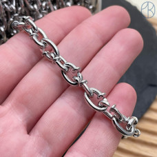 Цепь №180 цвет серебро 8.5*12 мм 