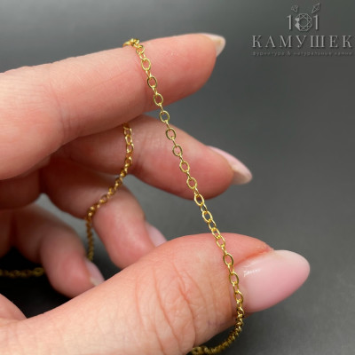 Цепь №20-1 цвет золото 2 мм Люкс