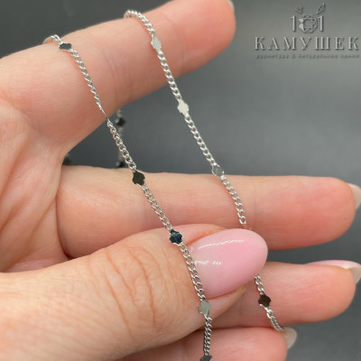 Цепь №24 цвет серебро 1,5 мм клевер