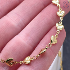 Цепь №309-1 цвет золото сердце 6 мм