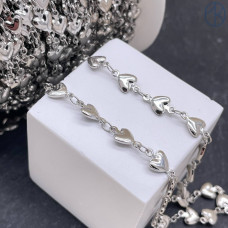 Цепь №309 цвет серебро сердце 6 мм