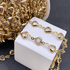 Цепь №311-1 цвет золото сердце 8 мм