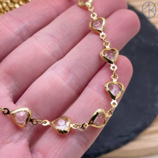 Цепь №311-1 цвет золото сердце 8 мм