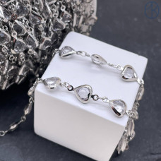 Цепь №311 цвет серебро сердце 8 мм