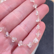 Цепь №312-1 цвет золото чешское стекло прозрачное 6 мм