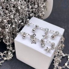 Цепь №315 цвет серебро звездочка и круг 7 мм