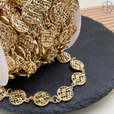 Цепь №319-1 цвет золото круг 16 мм 