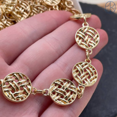 Цепь №319-1 цвет золото круг 16 мм 