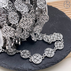 Цепь №319 цвет серебро круг 16 мм 