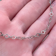 Цепь №320-1 цвет серебро сердце 4 мм 