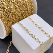 Цепь №320-1 цвет золото сердце 4 мм 