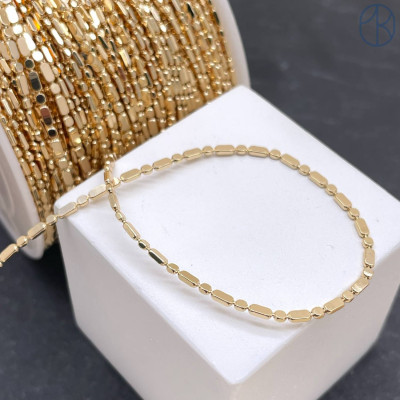 Цепь №321 цвет золото прямоугольник круг 1,5 мм 