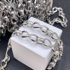 Цепь №322 цвет серебро бесконечность 8 мм 