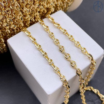 Цепь №329 цвет золото 3 мм 