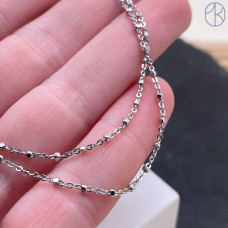 Цепь №330 бусина, цвет серебро 1,5 мм