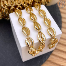 Цепь №344-1 ракушка, цвет золото 7 мм 